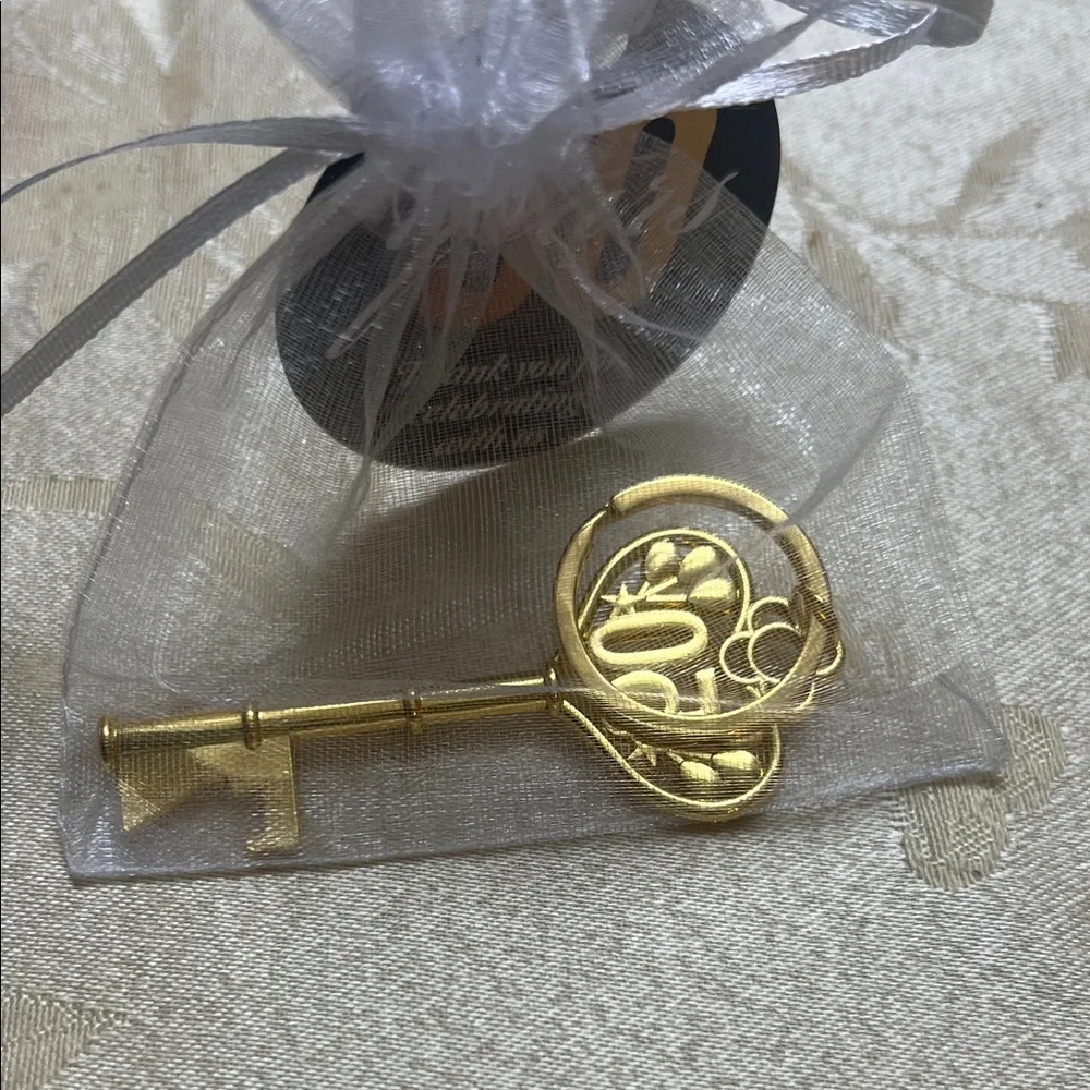 Gold 50th Anniversary Key Bottle Openers
